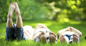 Children having picnic